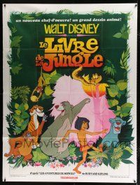 2p707 JUNGLE BOOK French 1p '68 Walt Disney cartoon classic, great image of Mowgli & friends!