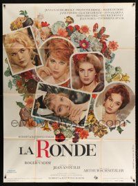 2p723 LA RONDE French 1p '64 different image of sexy Jane Fonda & four female co-stars!
