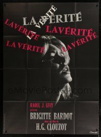 2p724 LA VERITE French 1p R60s great Kerfyser art of sexy Brigitte Bardot, Henri-Georges Clouzot!