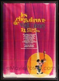 2p742 LES CHEFS D'OEUVRE DE WALT DISNEY French 1p '60s cool cartoon art of Mickey Mouse w/Oscar!