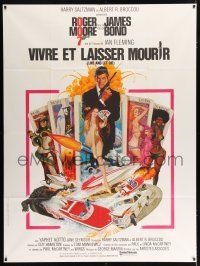 2p753 LIVE & LET DIE French 1p '73 art of Roger Moore as James Bond by Robert McGinnis!