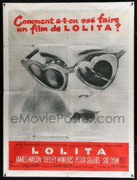 2p755 LOLITA CinePoster REPRO French 1p 1985 Kubrick, sexy Sue Lyon w/ heart sunglasses & lollipop!