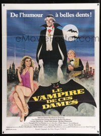 2p760 LOVE AT FIRST BITE French 1p '79 Tealdi art of wacky vampire George Hamilton as Dracula!