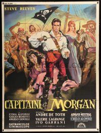 2p789 MORGAN THE PIRATE French 1p '61 Morgan il pirate, Allard art of swashbuckler Steve Reeves!