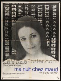 2p799 MY NIGHT AT MAUD'S French 1p '69 Eric Rohmer's Ma nuit chez Maud, Francoise Fabian close up!