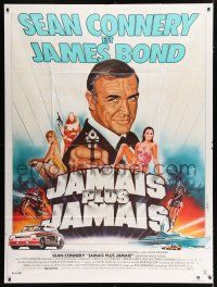2p802 NEVER SAY NEVER AGAIN French 1p '83 art of Sean Connery as James Bond 007 by Michel Landi!