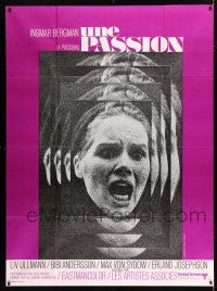 2p830 PASSION French 1p '69 Ingmar Bergman's En Passion, close-up of terrified Liv Ullmann!