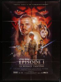 2p837 PHANTOM MENACE style B French 1p '99 George Lucas, Star Wars Episode I, art by Drew Struzan!