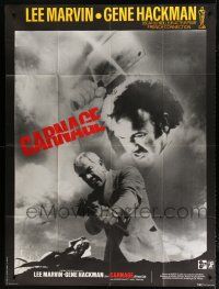 2p846 PRIME CUT French 1p '72 great different image of Lee Marvin & Gene Hackman, Carnage!