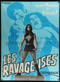 2p858 RAVAGER French 1p '70 full-length sexy Darlene Dawes with whip & woman attacked!