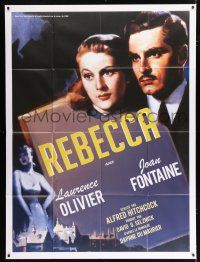 2p860 REBECCA French 1p R00s Alfred Hitchcock, great image of Laurence Olivier & Joan Fontaine!