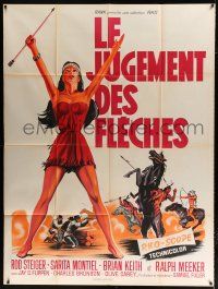 2p877 RUN OF THE ARROW French 1p '57 Sam Fuller, different full-length art of sexy Native American!