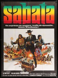 2p878 SABATA French 1p '69 great montage art with Lee Van Cleef by Jack Thurston!