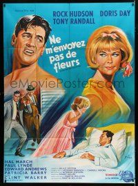 2p891 SEND ME NO FLOWERS French 1p '64 different art of Hudson, Day & Randall by Boris Grinsson!