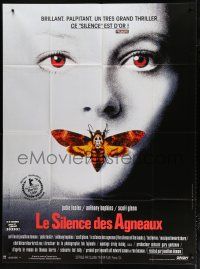 2p900 SILENCE OF THE LAMBS French 1p '90 great image of Jodie Foster with moth over mouth!