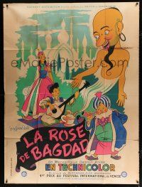 2p903 SINGING PRINCESS French 1p '52 Italian cartoon, cool art of genie by Guy Gerard Noel!