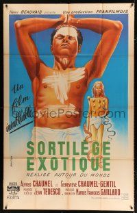 2p910 SORTILEGE EXOTIQUE French '42 cool art of painted island natives by Jean Colin!