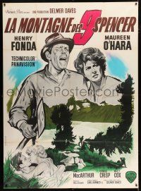 2p915 SPENCER'S MOUNTAIN French 1p R60s Henry Fonda, Maureen O'Hara, like Hamner's Waltons!