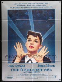 2p921 STAR IS BORN French 1p R83 great close up art of Judy Garland, James Mason, classic!