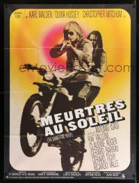 2p929 SUMMERTIME KILLER French 1p '73 Olivia Hussey & Chris Mitchum with gun on motorcycle!