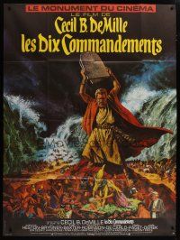 2p938 TEN COMMANDMENTS French 1p R70s Cecil B. DeMille classic, Charlton Heston & Yul Brynner