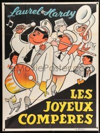 2p942 THEM THAR HILLS French 1p R50s great Bohle art of Laurel & Hardy in marching band!