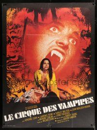 2p969 VAMPIRE CIRCUS French 1p '72 great images of sexy female vampire feeding on her victim!
