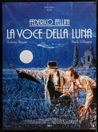 2p976 VOICE OF THE MOON French 1p '90 Federico Fellini, Roberto Benigni, cool art by Michel Jouin!