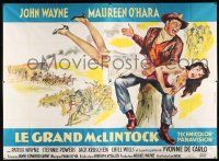 2p346 McLINTOCK French 4p '63 art of John Wayne giving Maureen O'Hara a spanking by Georges Allard