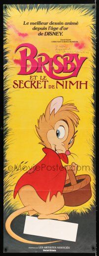 2p370 SECRET OF NIMH French door panel '82 Don Bluth mouse fantasy cartoon, different image!