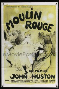 2p397 MOULIN ROUGE French 31x47 R80s Jose Ferrer as Toulouse-Lautrec, different Gaborit art!
