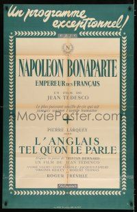 2p399 NAPOLEON BONAPARTE EMPEREUR DES FRANCAIS/L'ANGLAIS TEL QU'ON LE PARLE French 30x37 '51 cool!