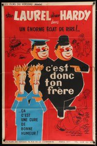2p403 OUR RELATIONS French 31x47 R60s different Seguin art of clowns Stan Laurel & Oliver Hardy!
