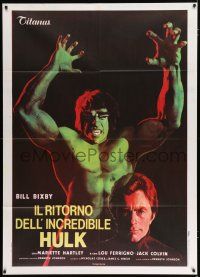 2p152 BRIDE OF THE INCREDIBLE HULK Italian 1p '81 great artwork of Lou Ferrigno & Bill Bixby!