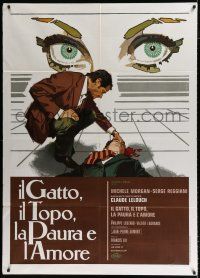 2p158 CAT & MOUSE Italian 1p '79 Claude Lelouch's Le Chat et la Souris, cool different crime art!