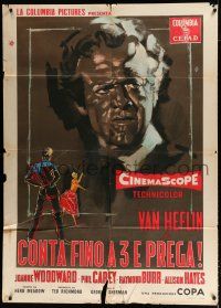 2p168 COUNT THREE & PRAY Italian 1p '55 different art of Van Helflin & Joanne Woodward with whip!