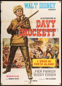 2p173 DAVY CROCKETT, KING OF THE WILD FRONTIER Italian 1p R67 Disney, great art of Fess Parker!