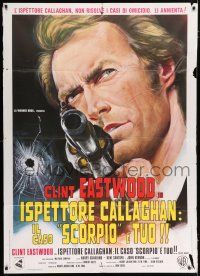 2p179 DIRTY HARRY Italian 1p '72 different art of Clint Eastwood pointing gun, Don Siegel