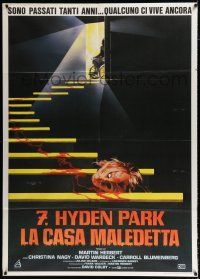 2p192 FORMULA FOR A MURDER Italian 1p '85 wild artwork of bloody head rolling down stairs!
