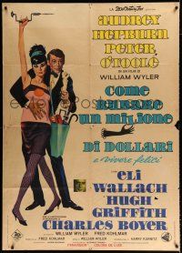 2p214 HOW TO STEAL A MILLION Italian 1p '66 great art of sexy Audrey Hepburn & Peter O'Toole!