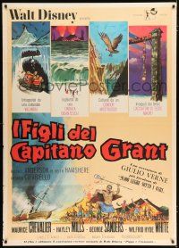 2p220 IN SEARCH OF THE CASTAWAYS Italian 1p '63 Jules Verne & Disney, cool artwork images!
