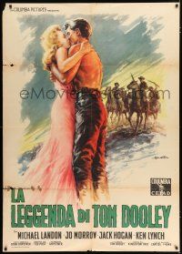 2p236 LEGEND OF TOM DOOLEY Italian 1p '59 different Ballester art of Michael Landon kissing girl!