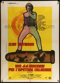 2p245 MAGNUM FORCE Italian 1p '73 different Ferrini art of Eastwood as Dirty Harry on huge bullet!