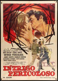 2p247 MAN WHO HAD POWER OVER WOMEN Italian 1p '70 Cesselon art of Rod Taylor kissing Carol White!