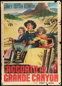 2p251 MASSACRE CANYON Italian 1p R59 Phil Carey & Audrey Totter against the great Apache rebellion!