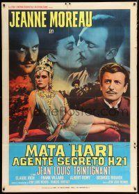 2p252 MATA HARI, AGENT H21 Italian 1p '64 different image of sexy spy Jeanne Moreau in wild outfit!