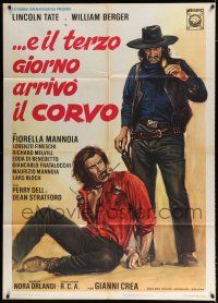 2p262 ON THE 3rd DAY ARRIVED THE CROW Italian 1p '73 wild art of bound man with dynamite in mouth!