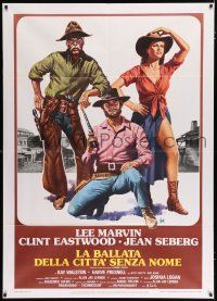 2p266 PAINT YOUR WAGON Italian 1p R70s Aller art of Clint Eastwood, Lee Marvin & sexy Jean Seberg!
