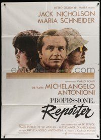 2p268 PASSENGER Italian 1p '75 Michelangelo Antonioni, c/u of Jack Nicholson & Maria Schneider!