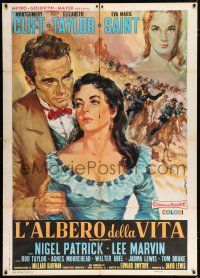 2p276 RAINTREE COUNTY Italian 1p R60s Stefano art of Montgomery Clift, Elizabeth Taylor & Saint!